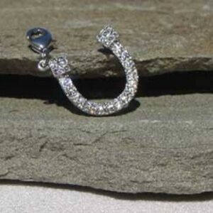 24kt plate Gold or White Swarovski Colts Horseshoe Pendant